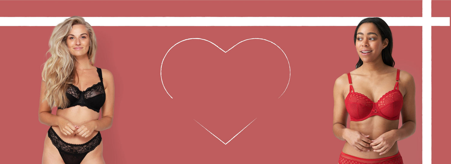 Black lace bra and panties set for Valentine’s Day