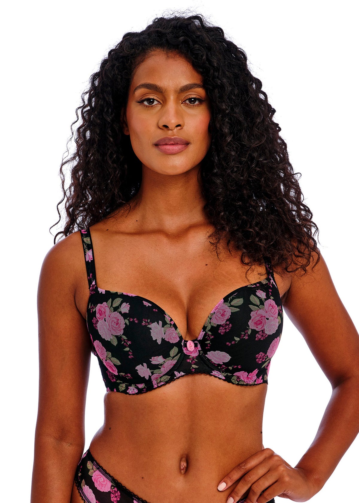 Freya Rose Blossom Thong Bikini - Floral Embroidered Lace Up Freya Rose Blossom Thong Bikini - Floral Embroidered Lace Up