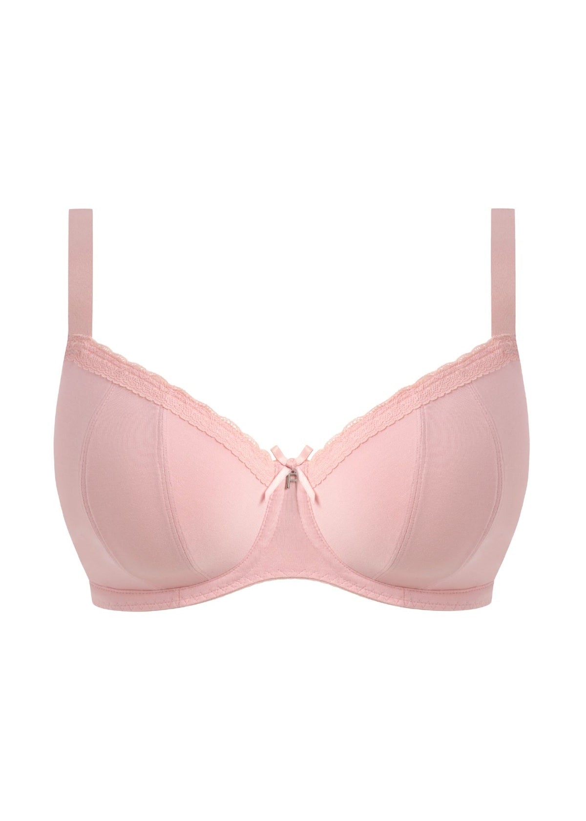 Freya Flirt soft pink padded half cup underwire bra with lace trim