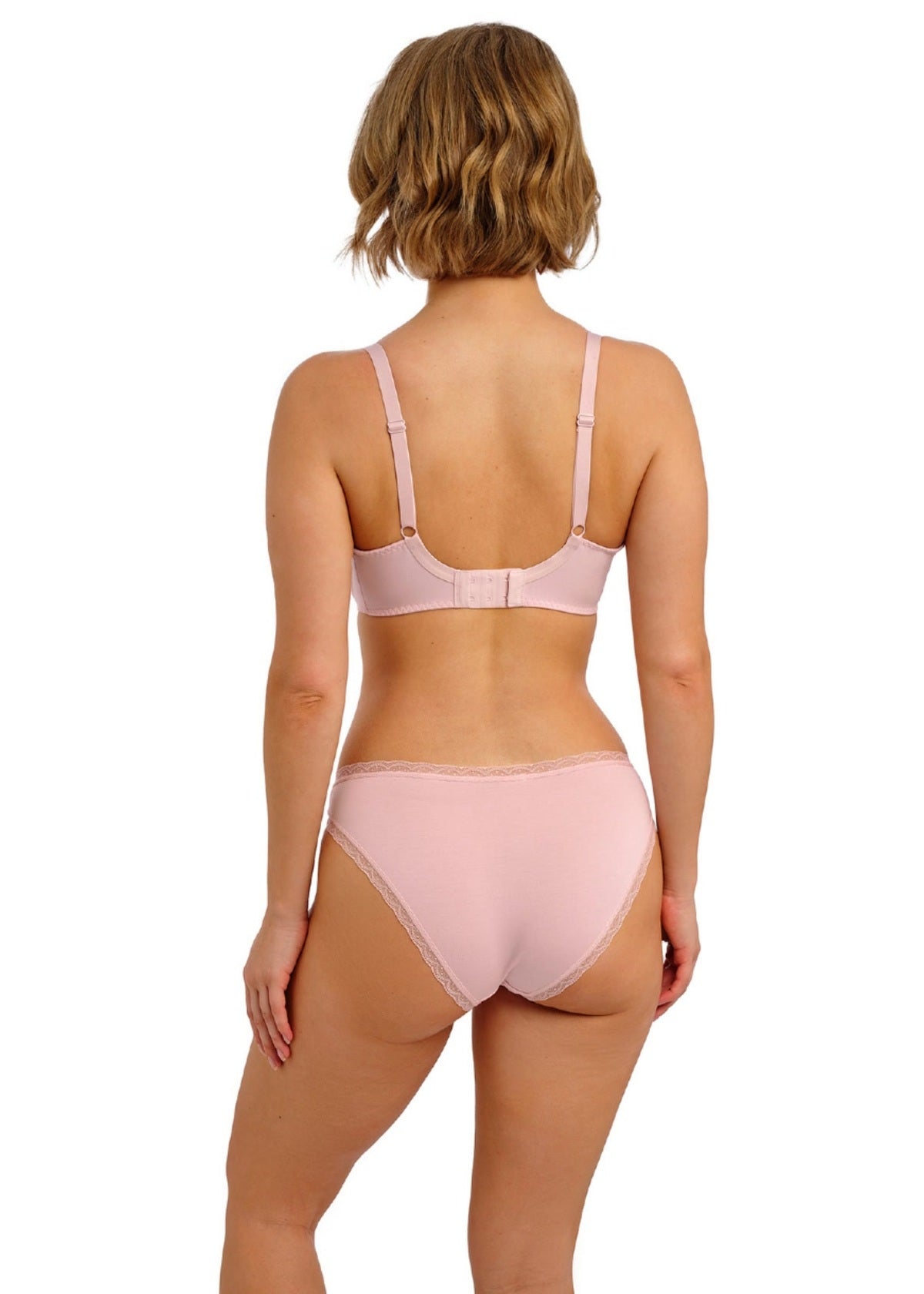 Freya Flirt soft pink seamless bra and briefs with lace trim