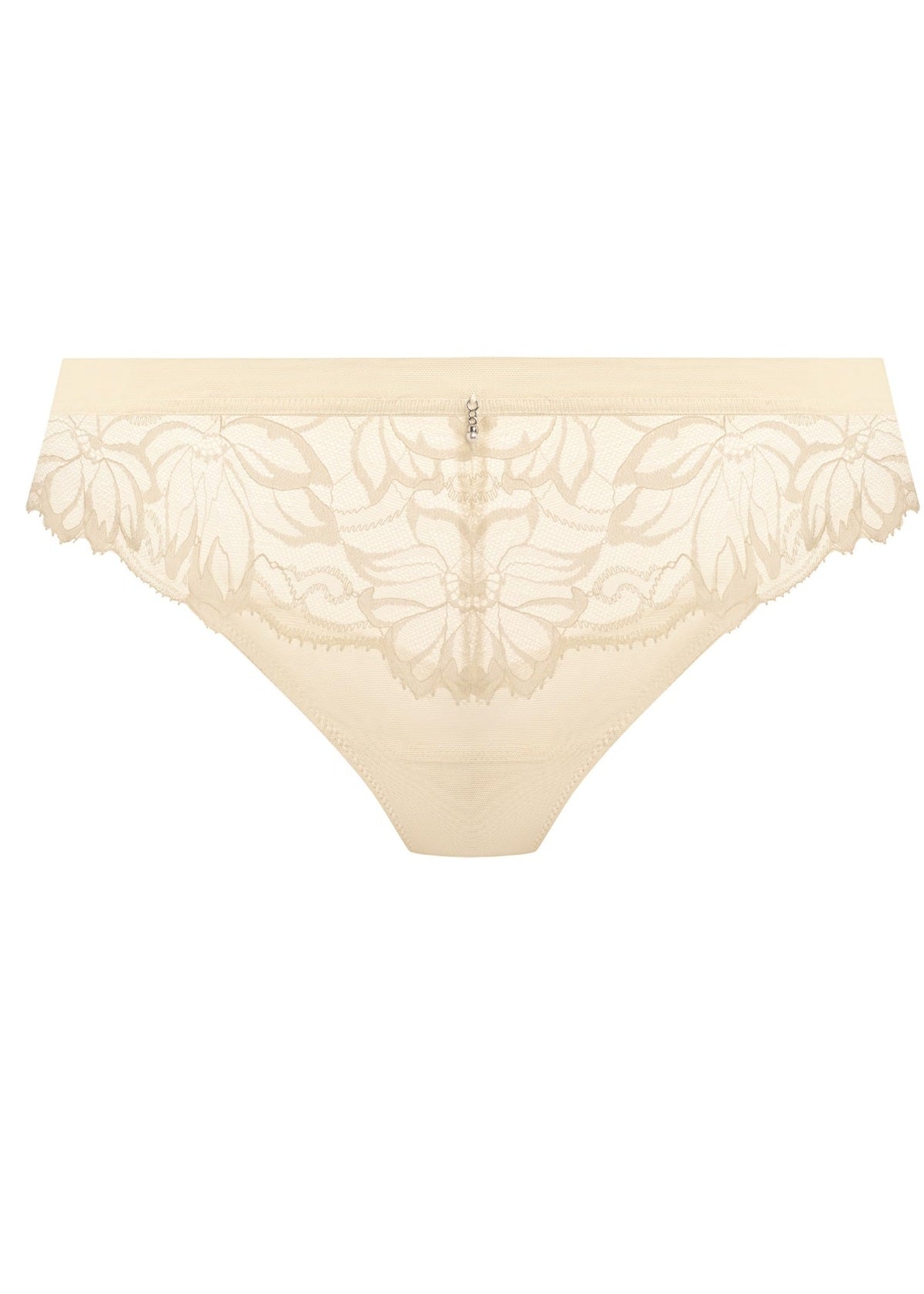Abellia Tanga cream lace-trimmed bikini briefs with zipper