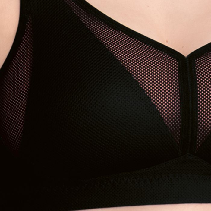 Air Control Sports Bra with black mesh-paneled design