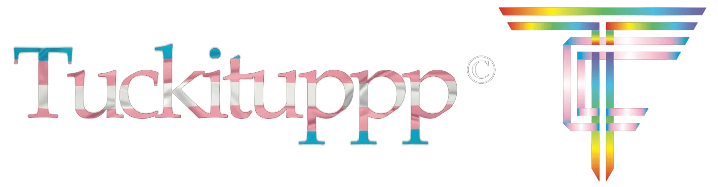 Colorful logo with 'Tuckituppp' text and a stylized letter 'T' on a white background
