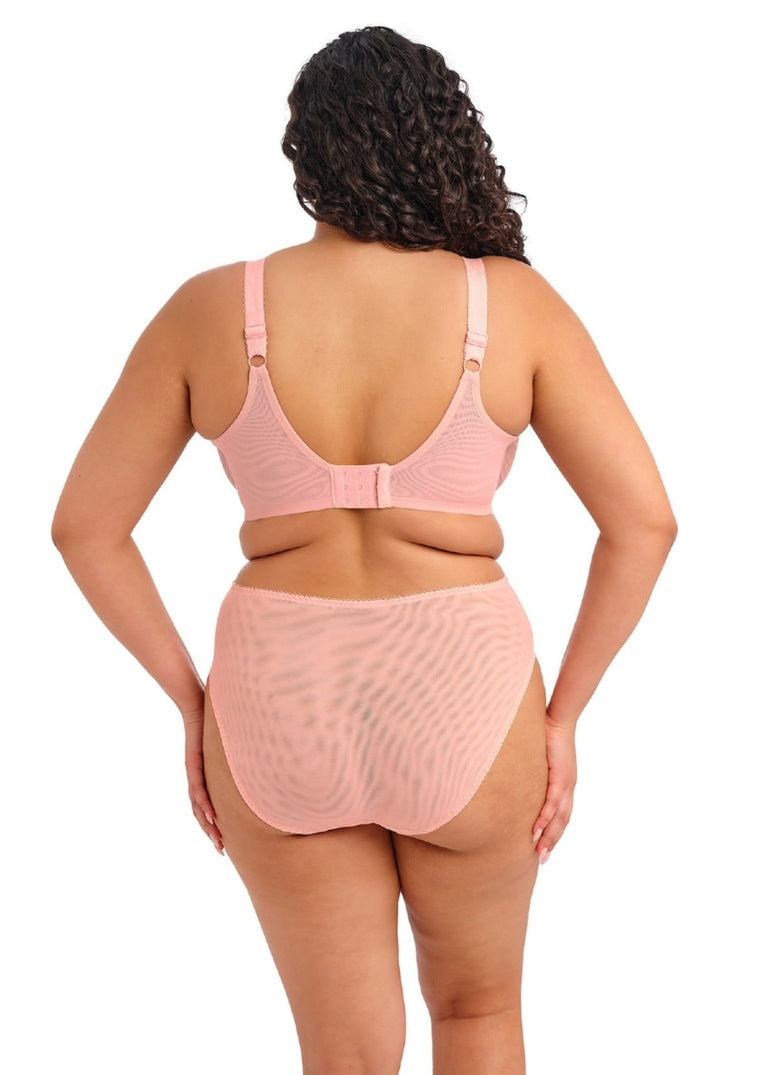 Pink plus-size lingerie set zarla uw bra with textured bra adjustable straps and matching high-waisted panties