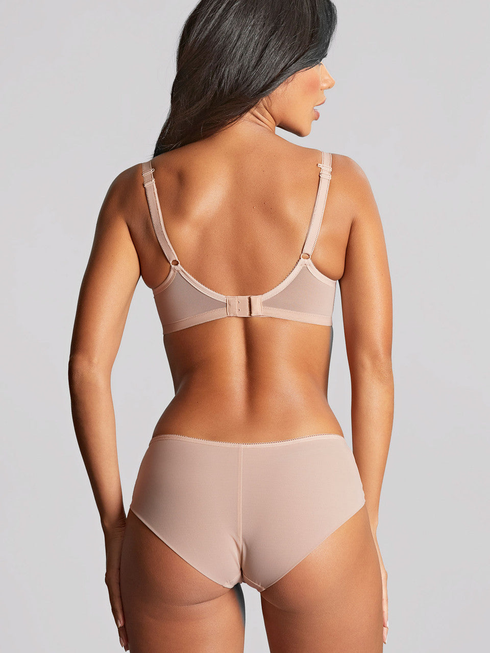 Cari Moulded Spacer T-Shirt Bra in beige with matching high-waisted briefs