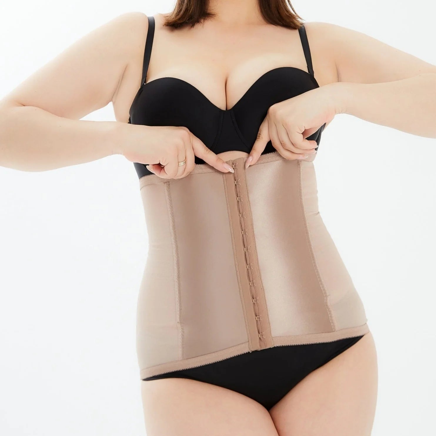 Shapette Waist Cincher beige corset with back zipper and straps
