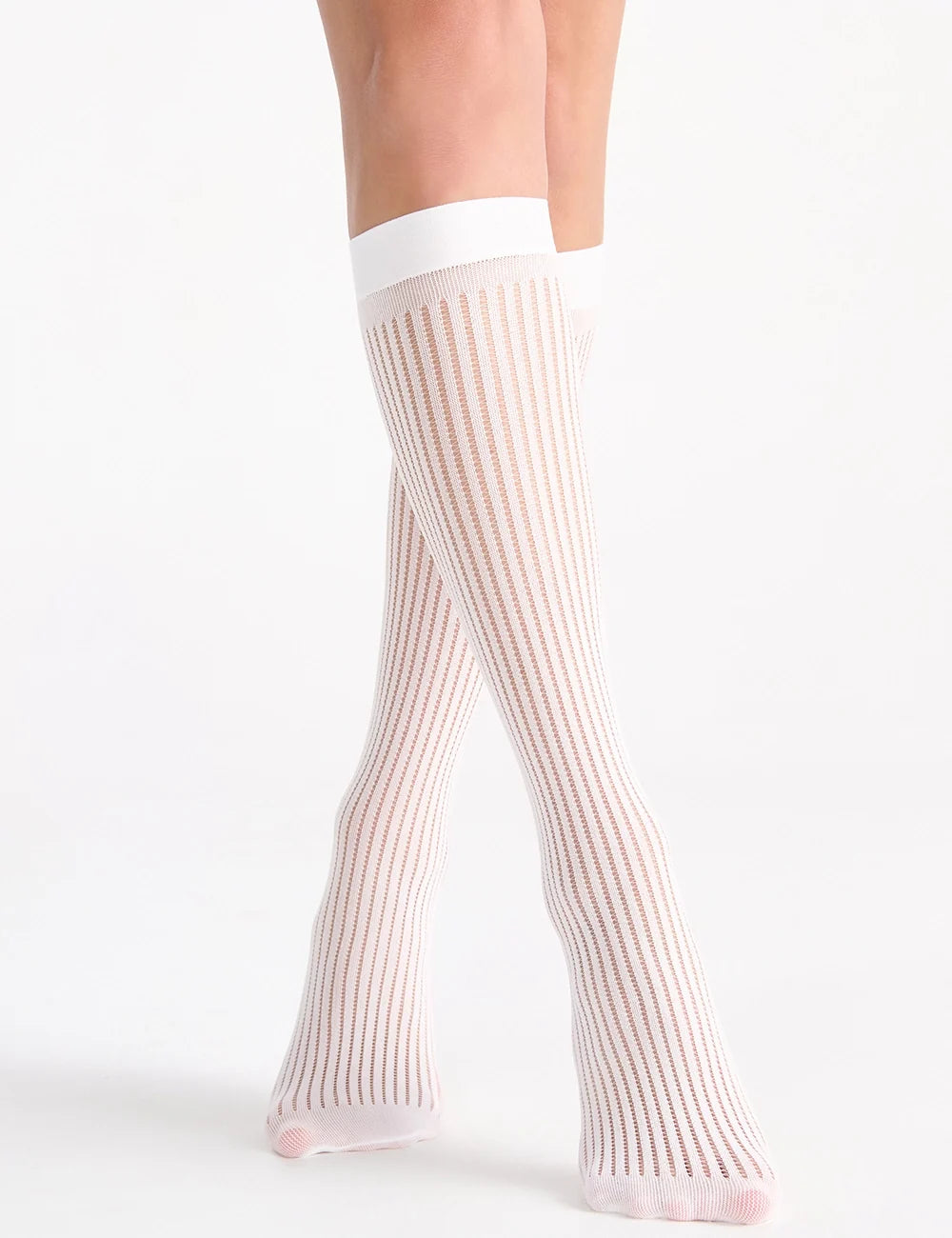 Pinstripe Net Knee High