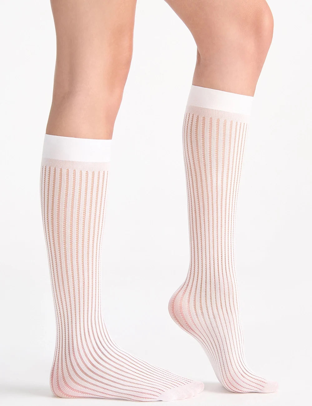 Pinstripe Net Knee High