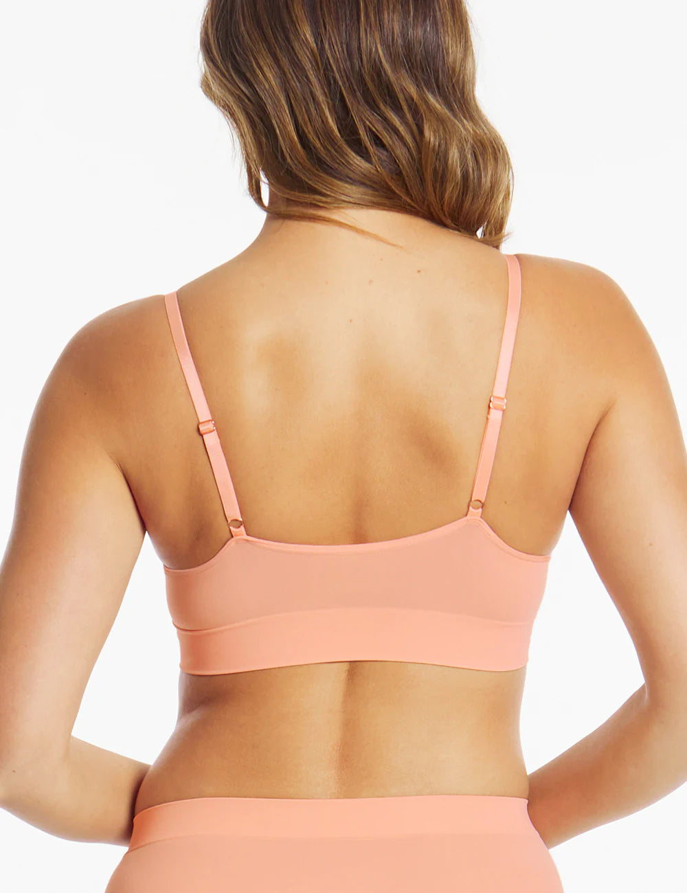 Bondi Bare Longline soft peach seamless bra with adjustable straps