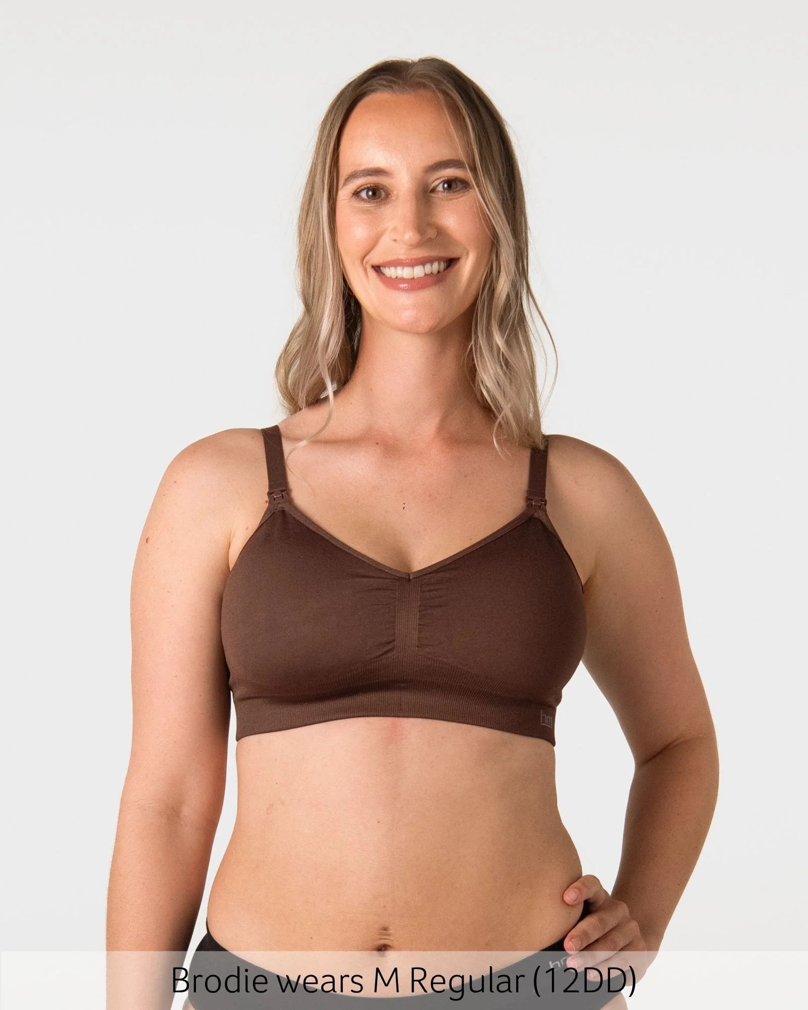 Brown maternity bra my necessity regular with adjustable straps seamless supportive design for daily comfort