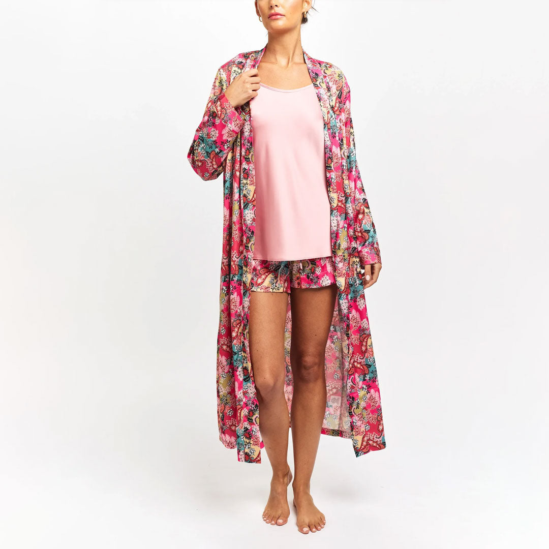 Woman wearing a pink gown