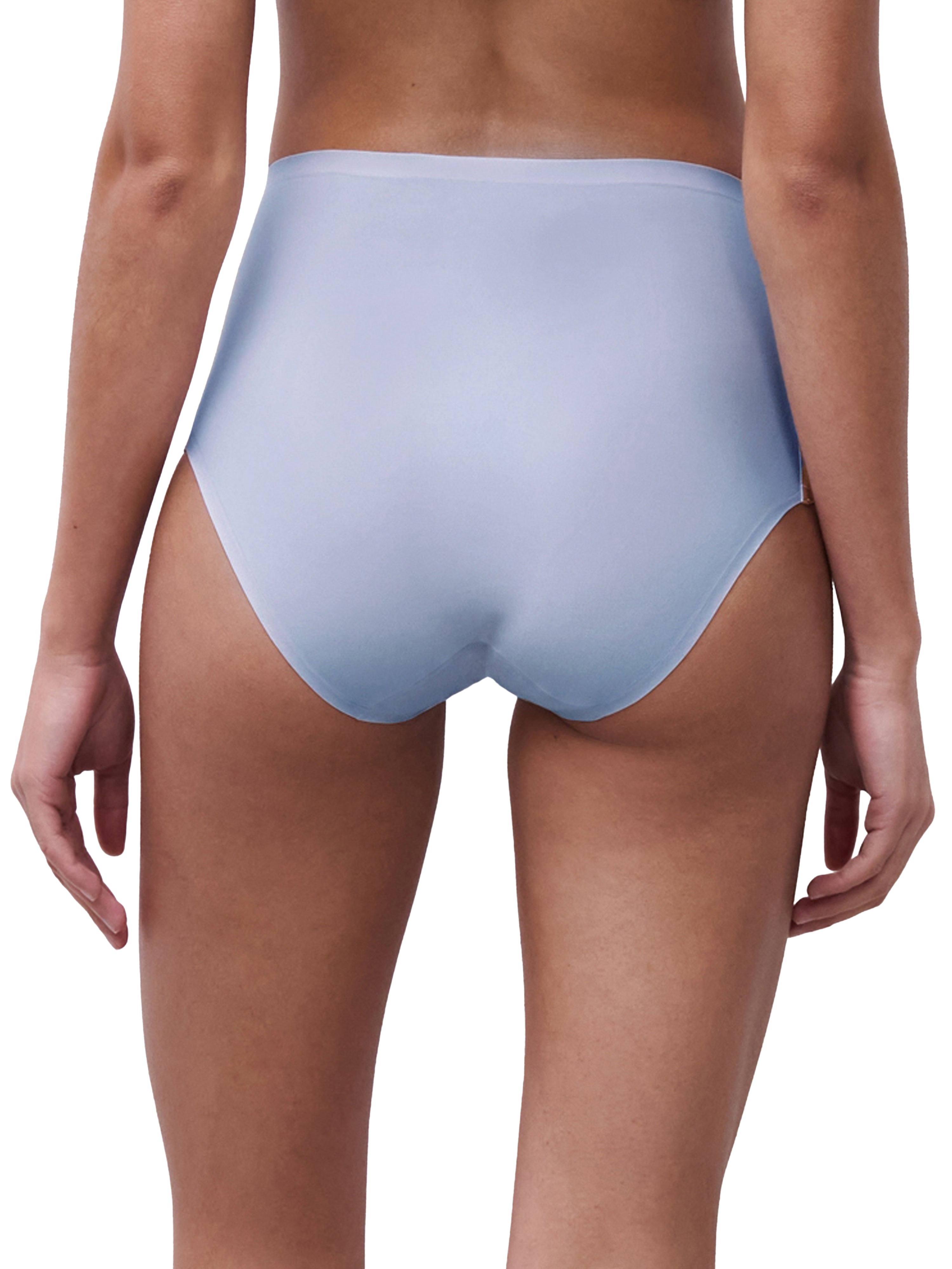 SoftStretch high waist briefs in light blue with smooth seamless fabric for comfortable everyday wear