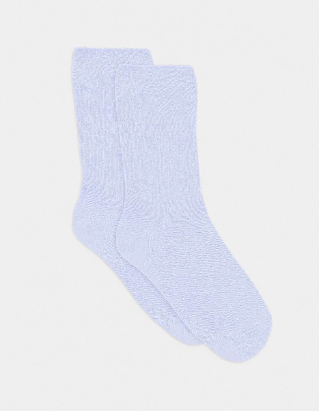 A pair of soft light blue comfort top ankle socks with smooth knit texture ideal for daily wear