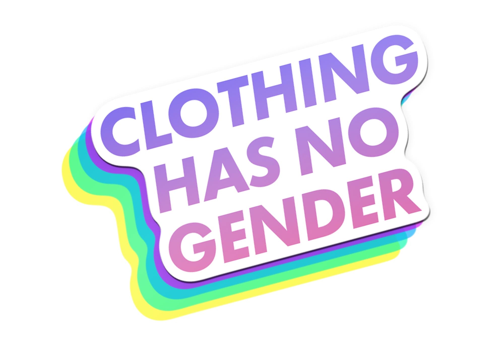 Clothing Has No Gender multicolour sticker
