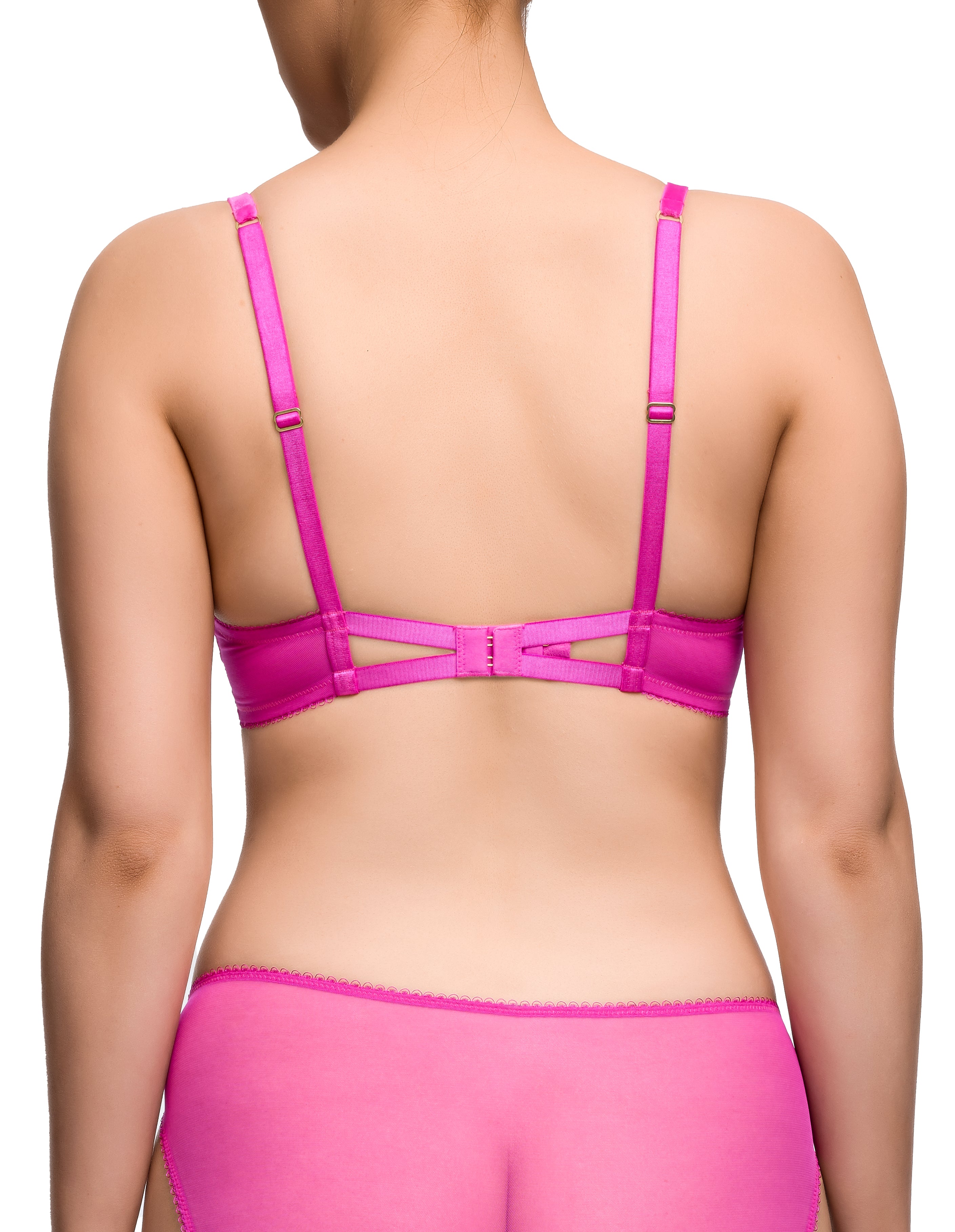 Tryst Balconette Bra in bright pink with underwire support