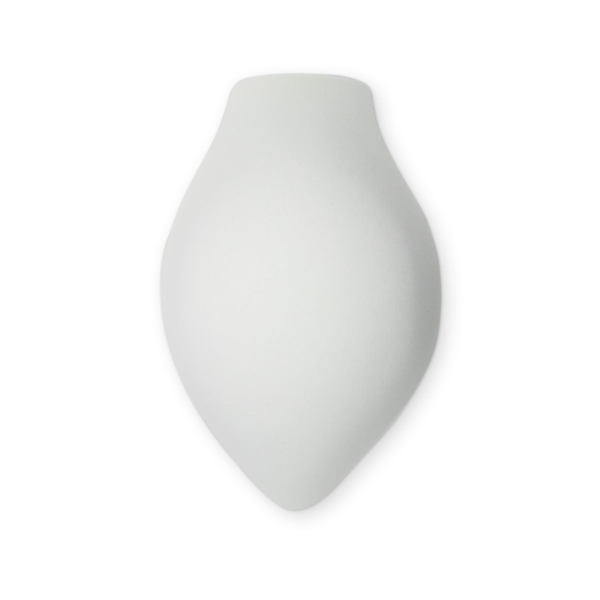 Sleek matte white Foam Packer silicone makeup sponge, teardrop design