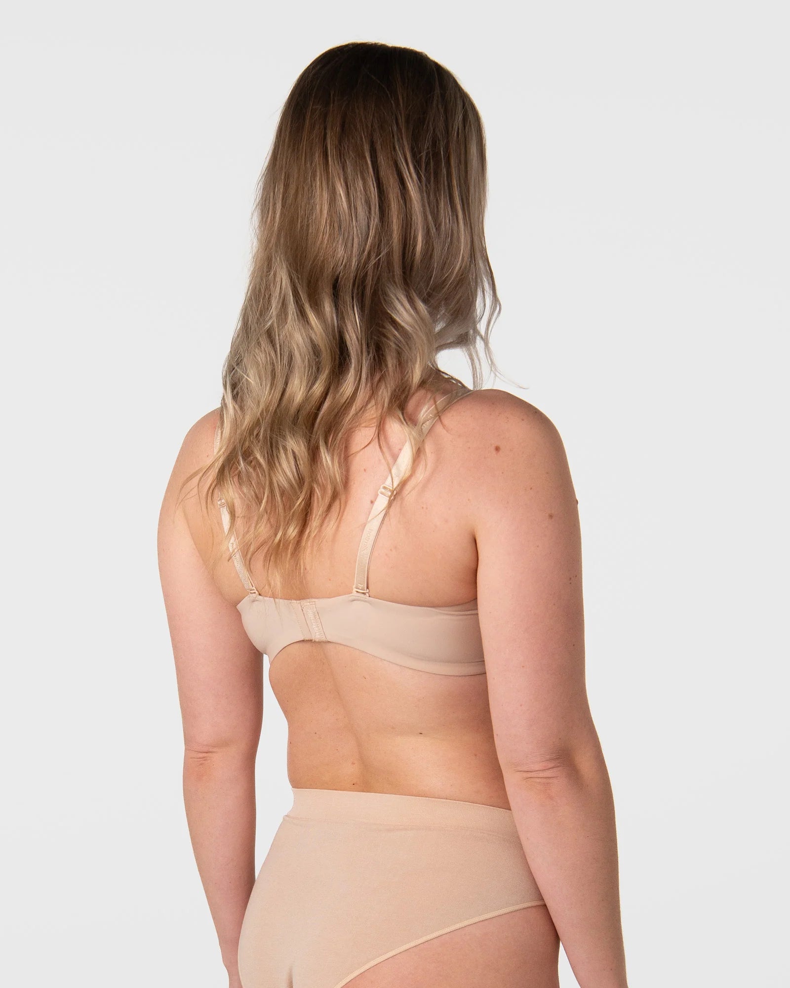 Forever New beige seamless nursing bra with matching high-waisted briefs