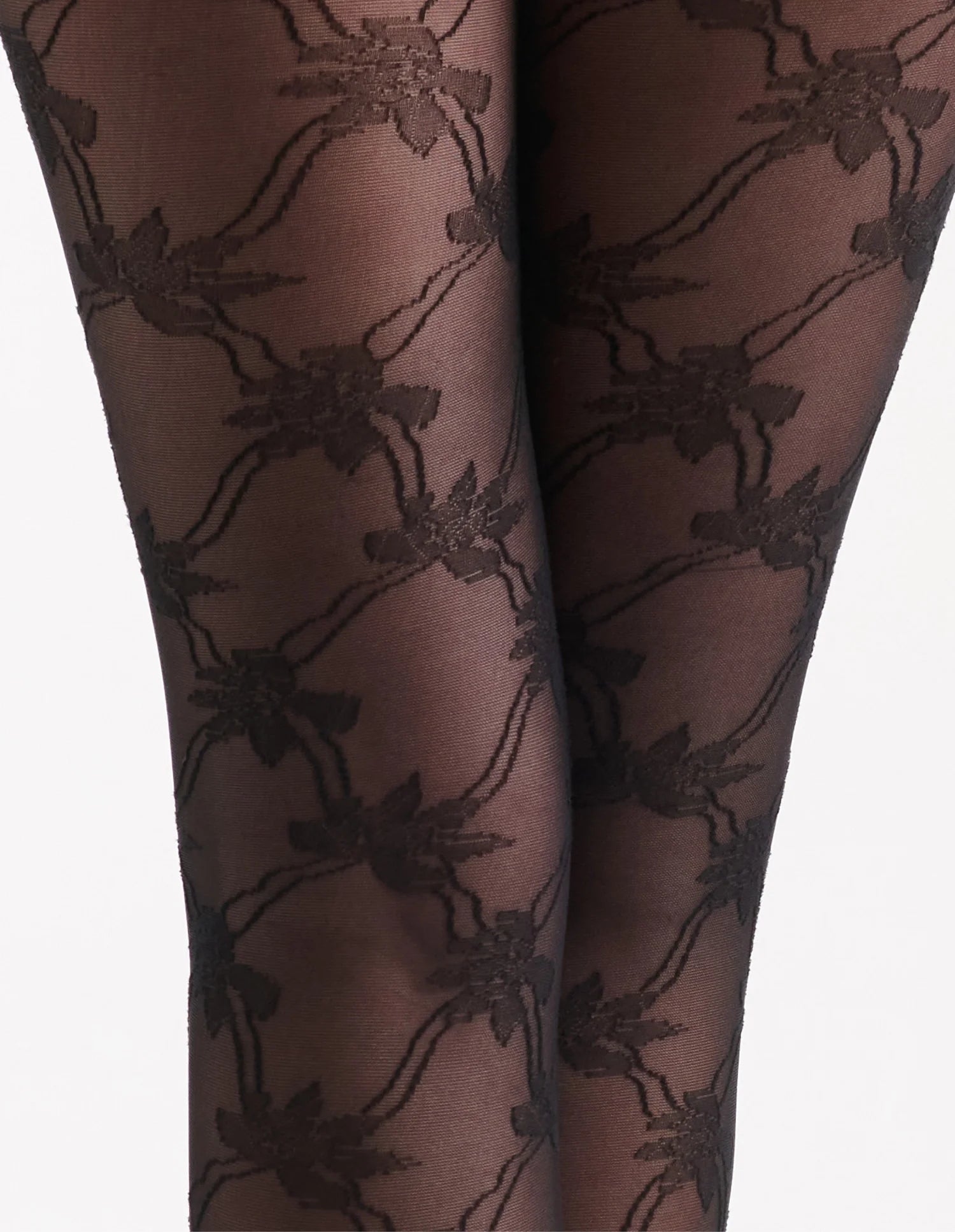 Annalisa Floral Tight black floral lace tights sheer mesh texture