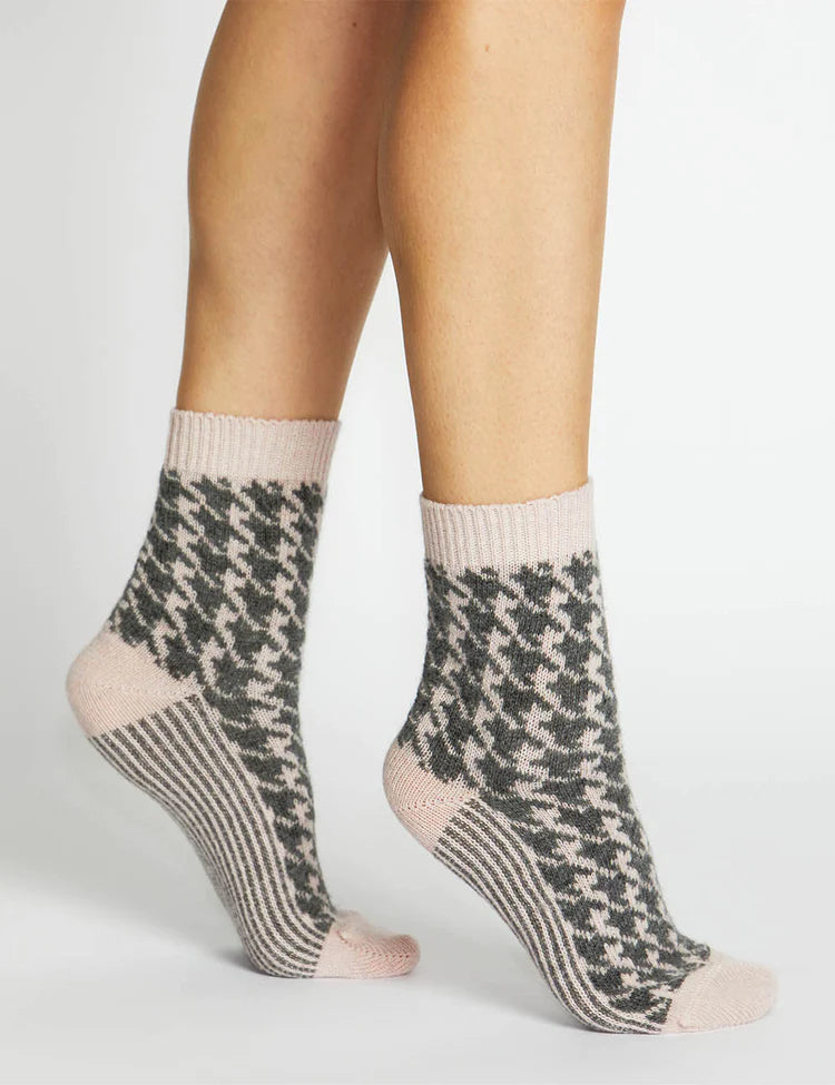 Antonia Houndstooth Crew Sock