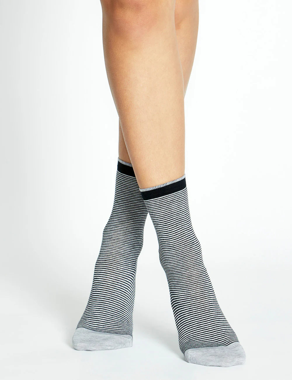 Lina Fine Stripe Crew Sock