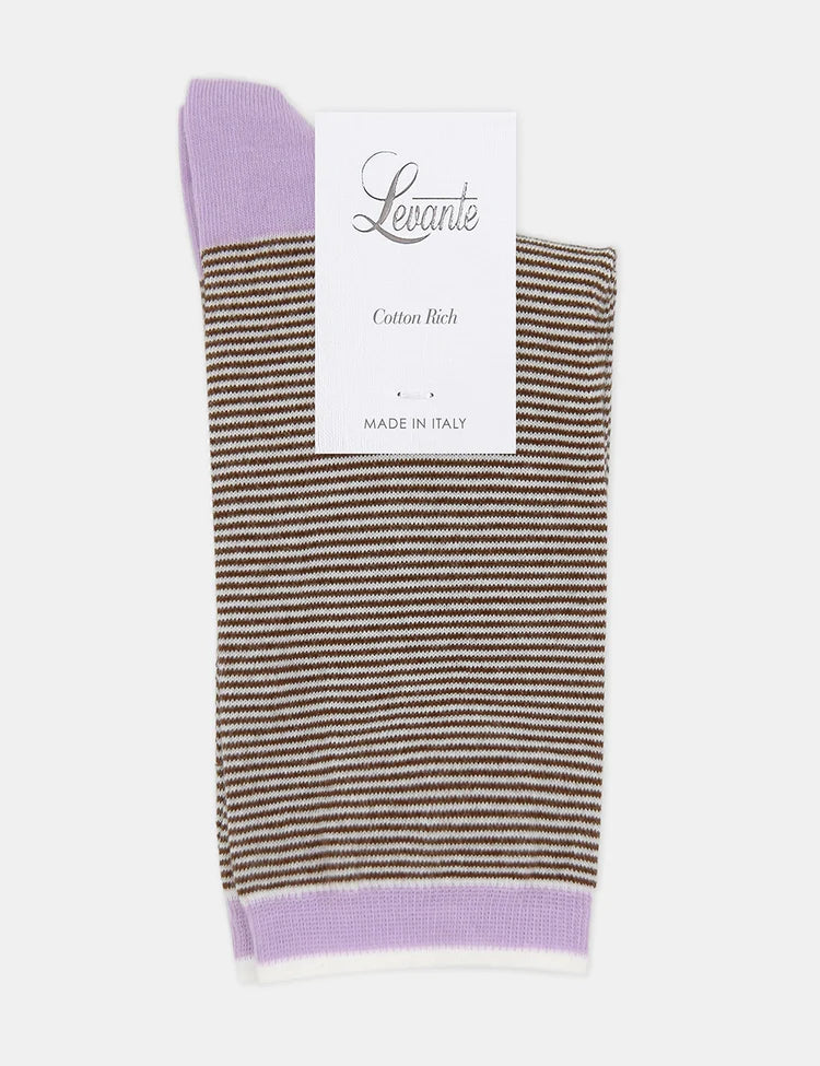 Lina Fine Stripe Crew Sock