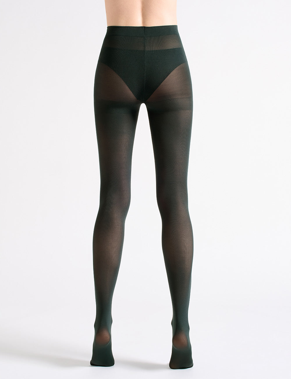 Black sheer Suede Matte 50D tights with ribbed waistband