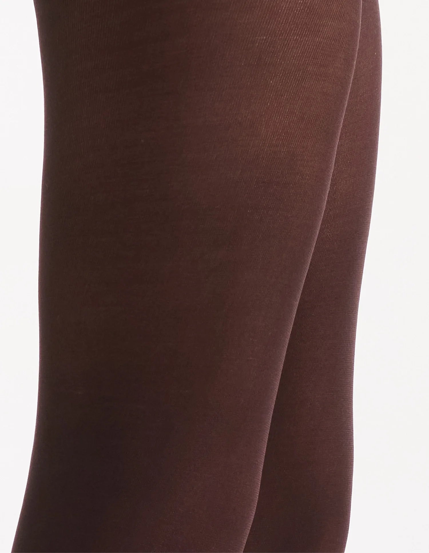 Chocolate brown opaque suede matte 50d tights with a smooth seamless texture
