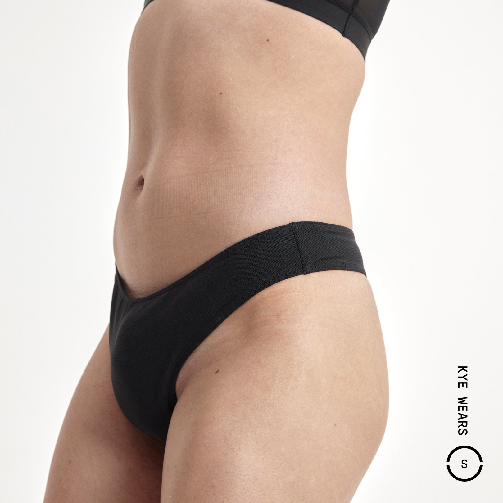 Black Everybody Tuck Gee high-waisted seamless bikini bottom