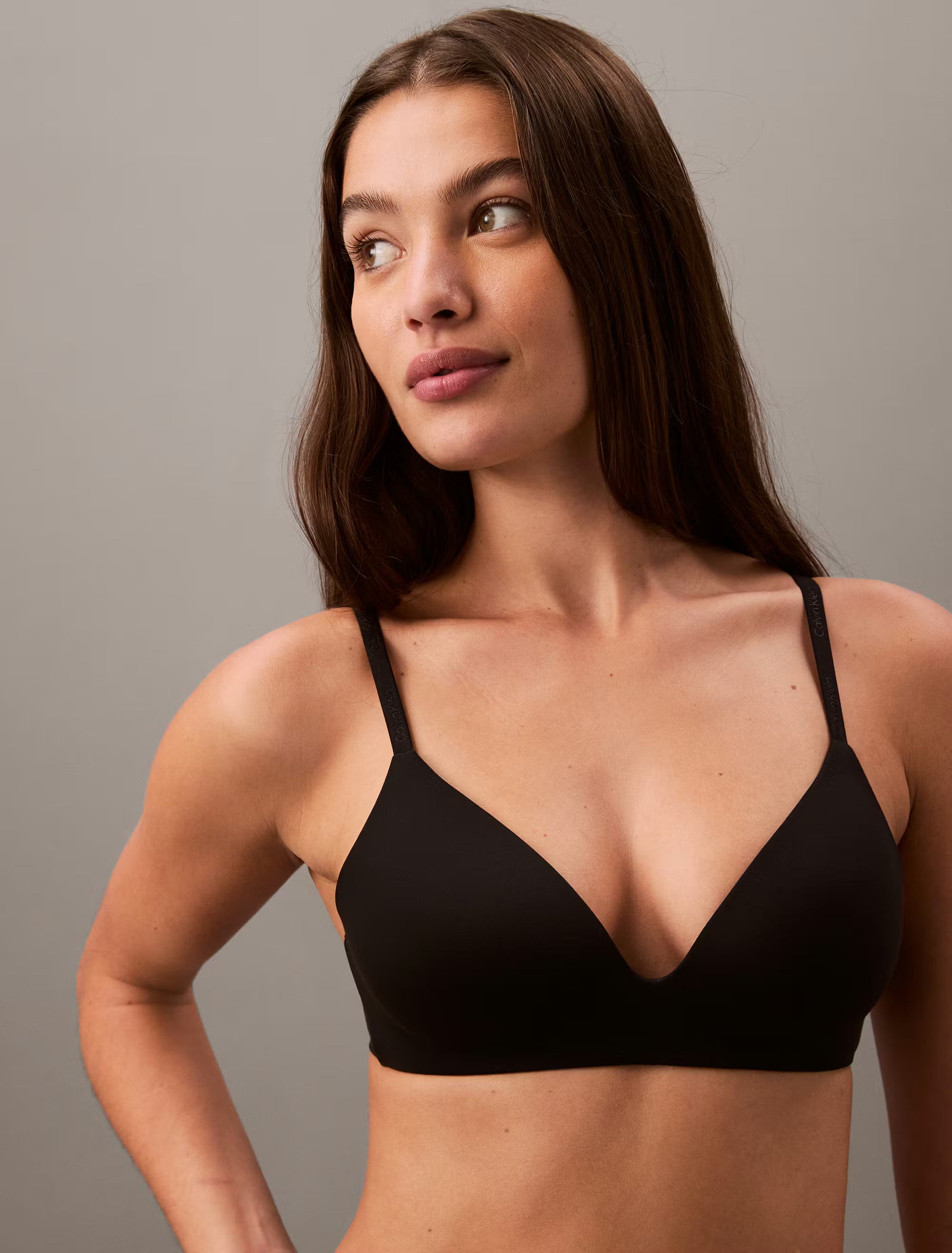 Black wireless perfectly fit wirefree t-shirt bra with thin straps and smooth seamless design for everyday comfort
