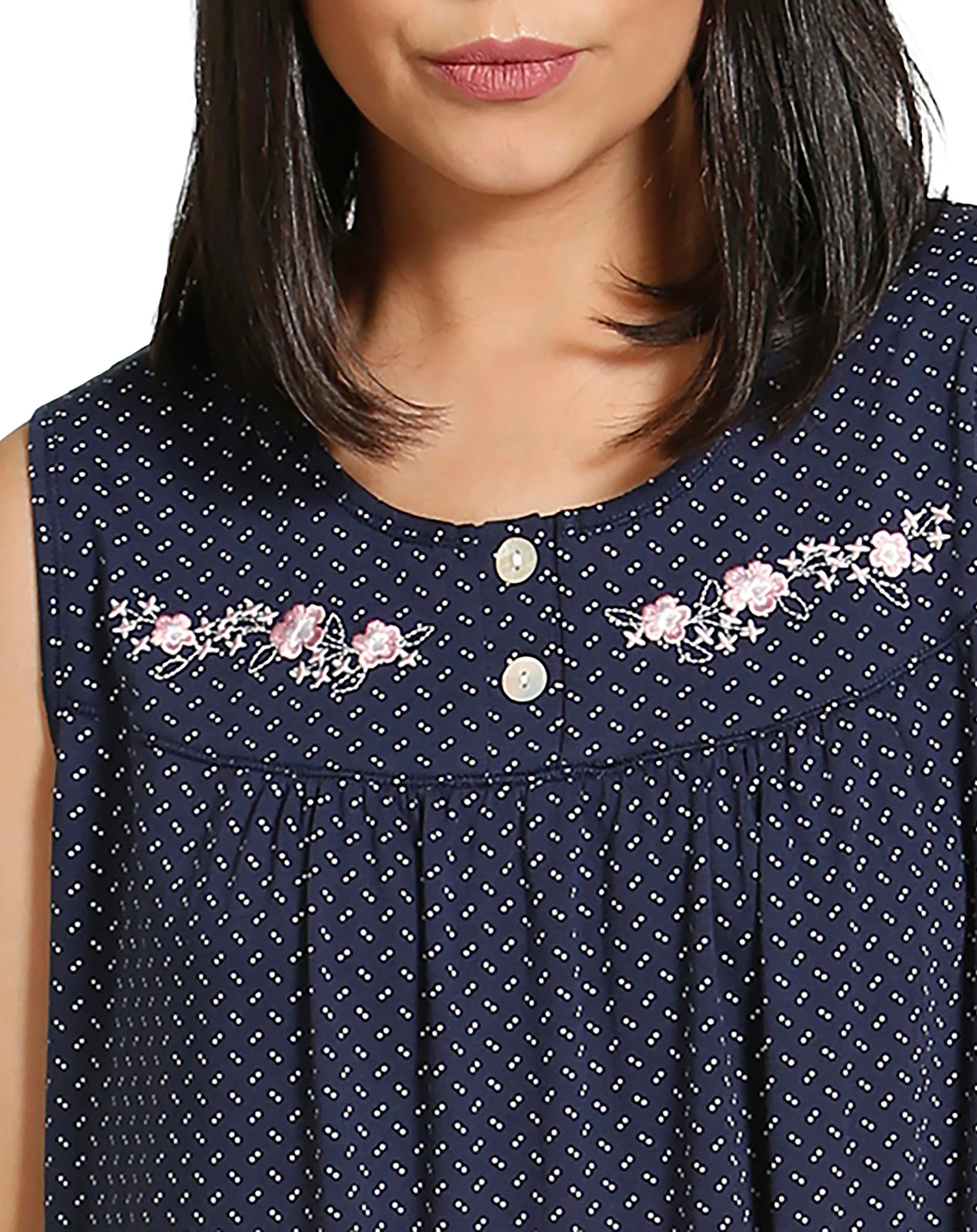 Spot Embroidery Short Nightie