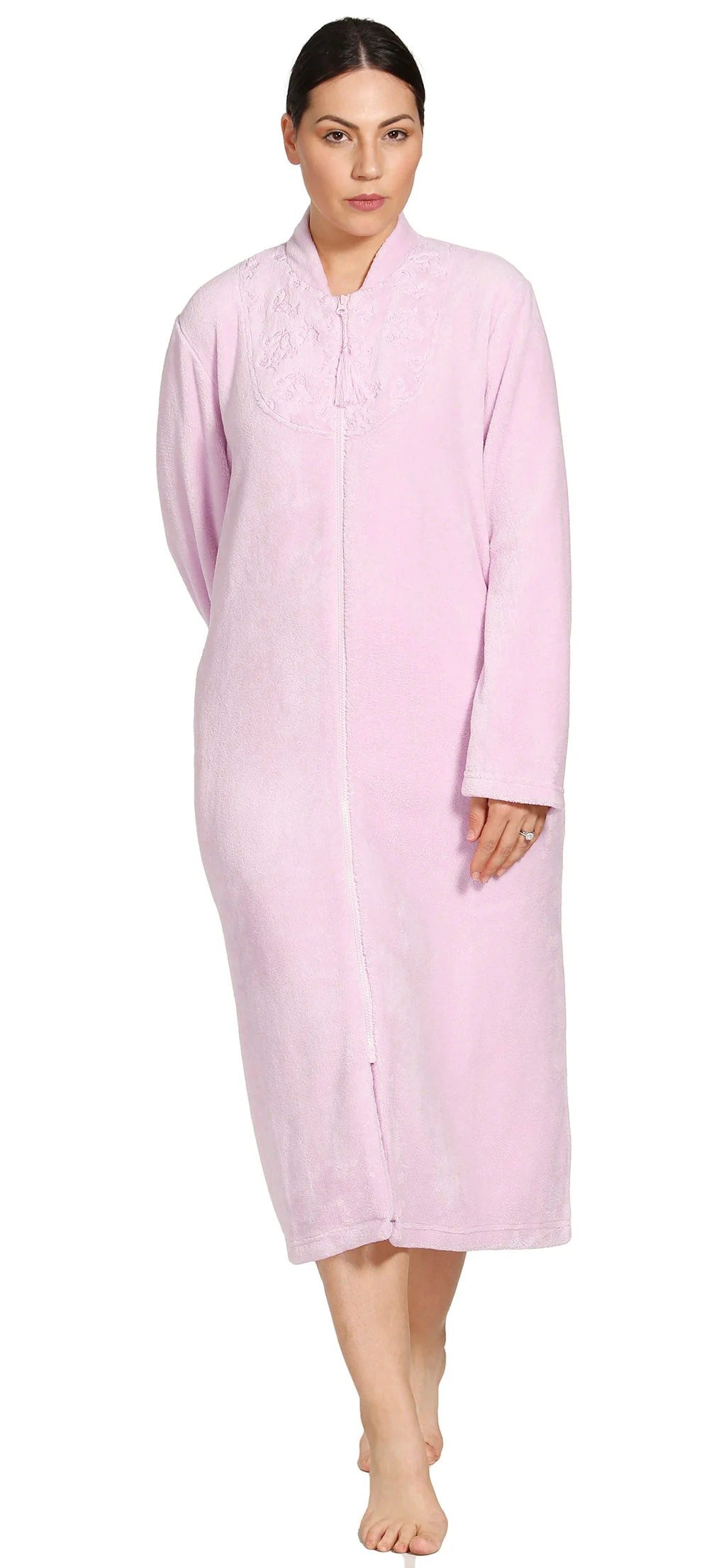 Zip Embroidered Mid-Gown