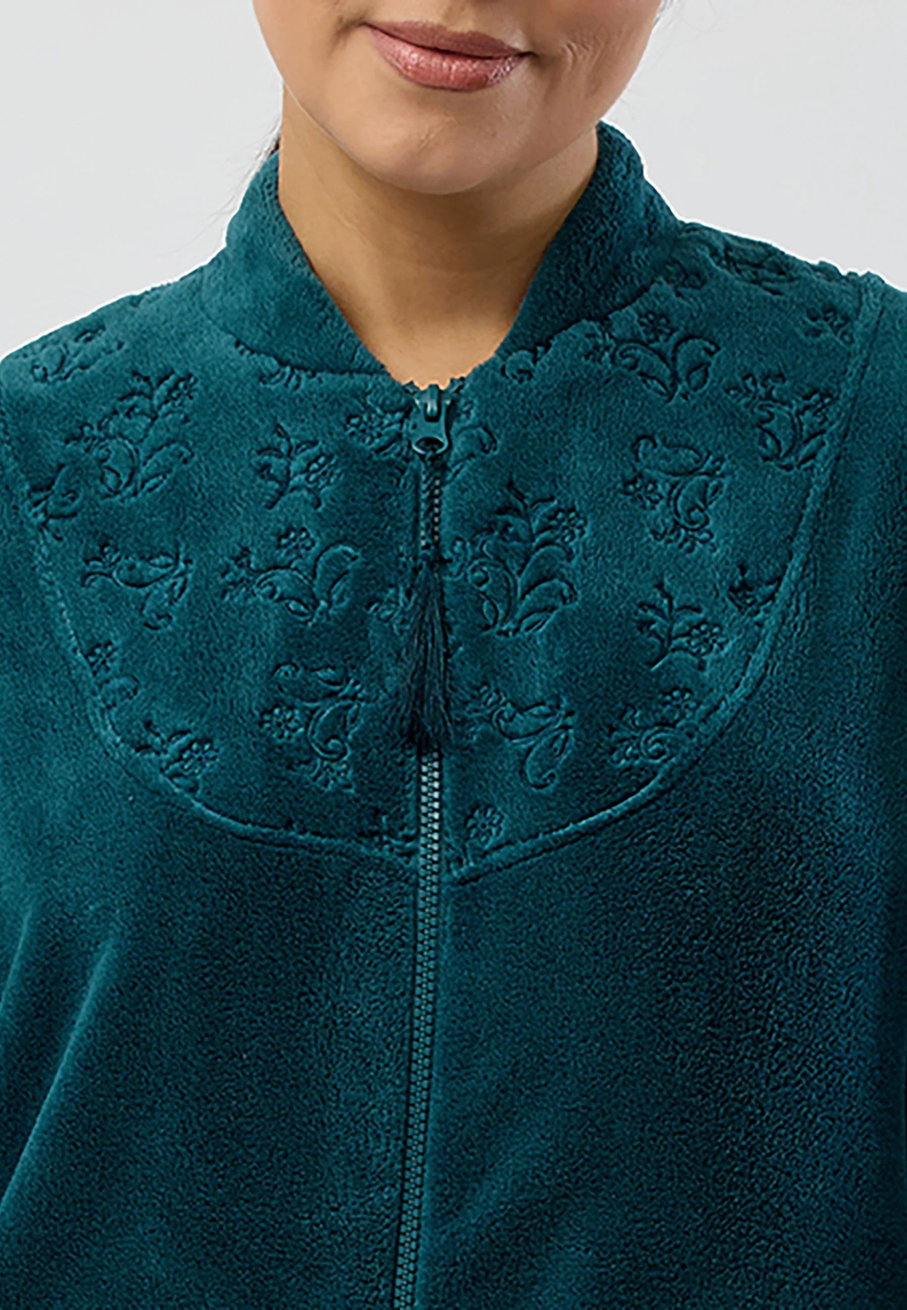 Zip Embroidered Mid-Gown