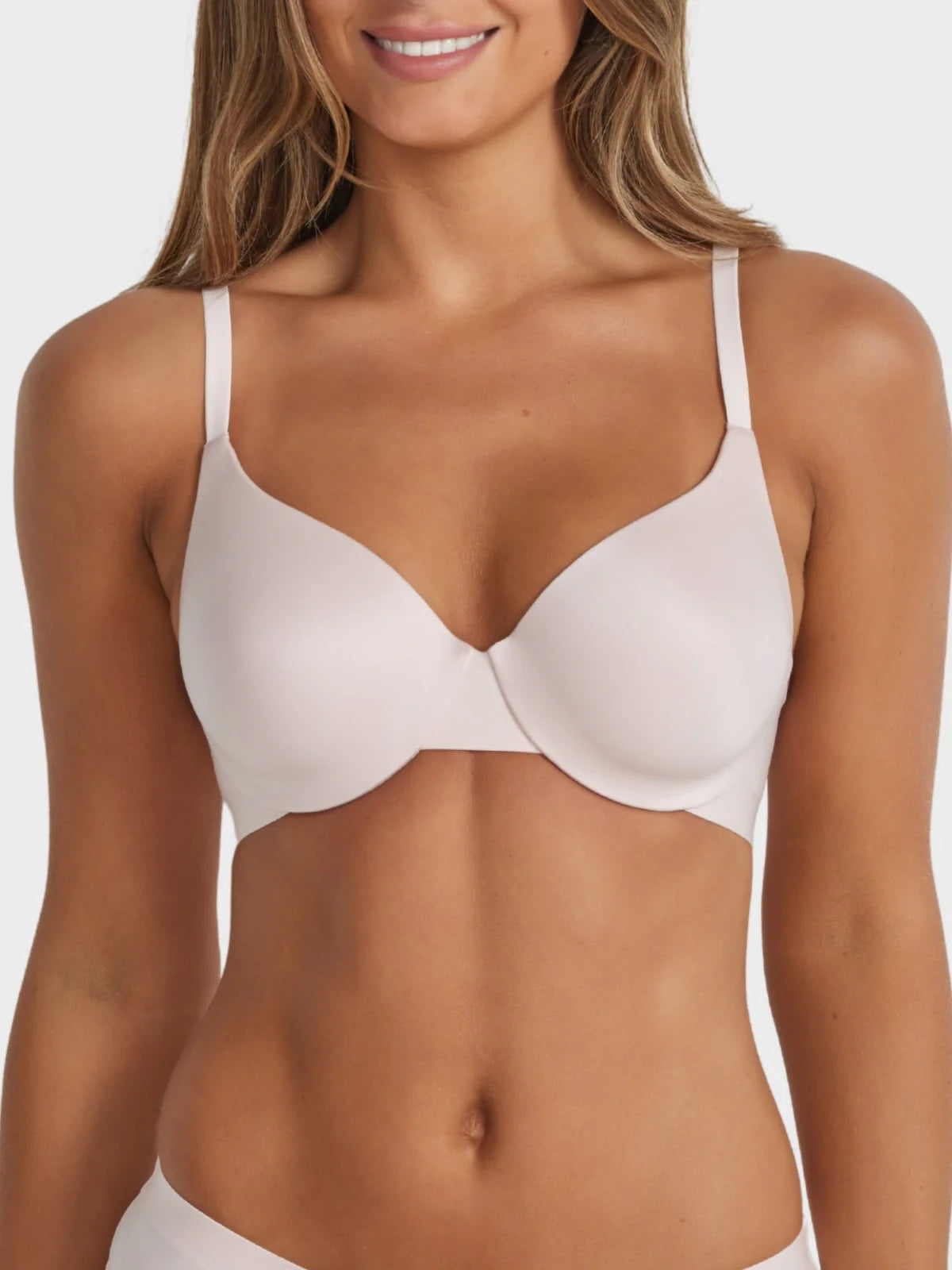 Ultrasoft T Shirt Bra: sleek off-white underwire bra with thin straps