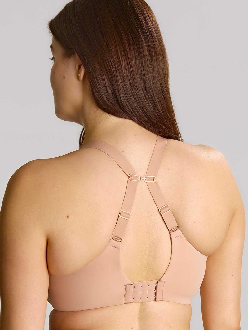 Beige muse plunge push-up bra with adjustable straps and back clasp design for enhanced support and shape