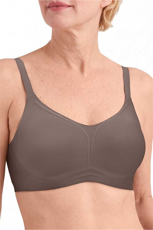 Wave pure wire free bra gray seamless underwire with thin straps and smooth form fitting design