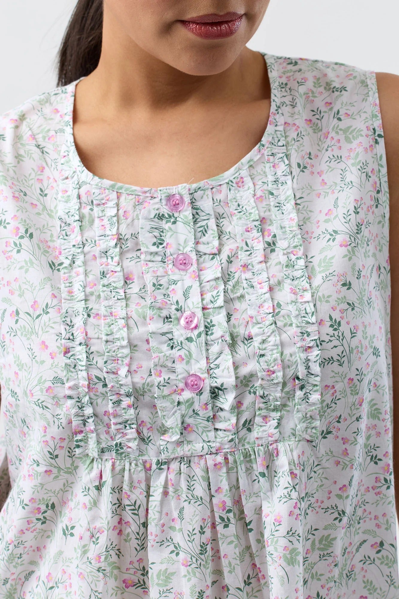 Pansies Sleeveless Nightie