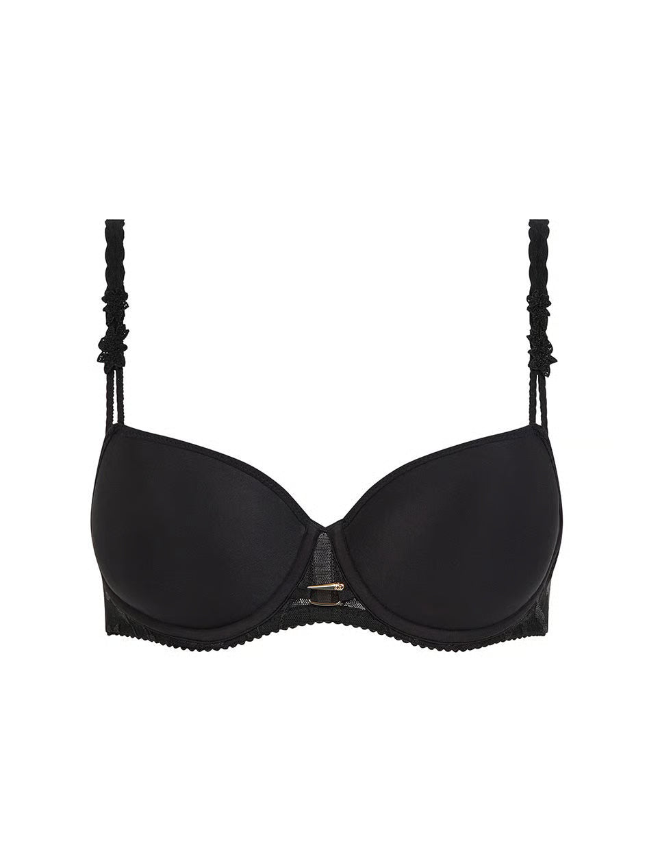 Idyll Demi T-Shirt Bra: black underwire with twisted lace straps