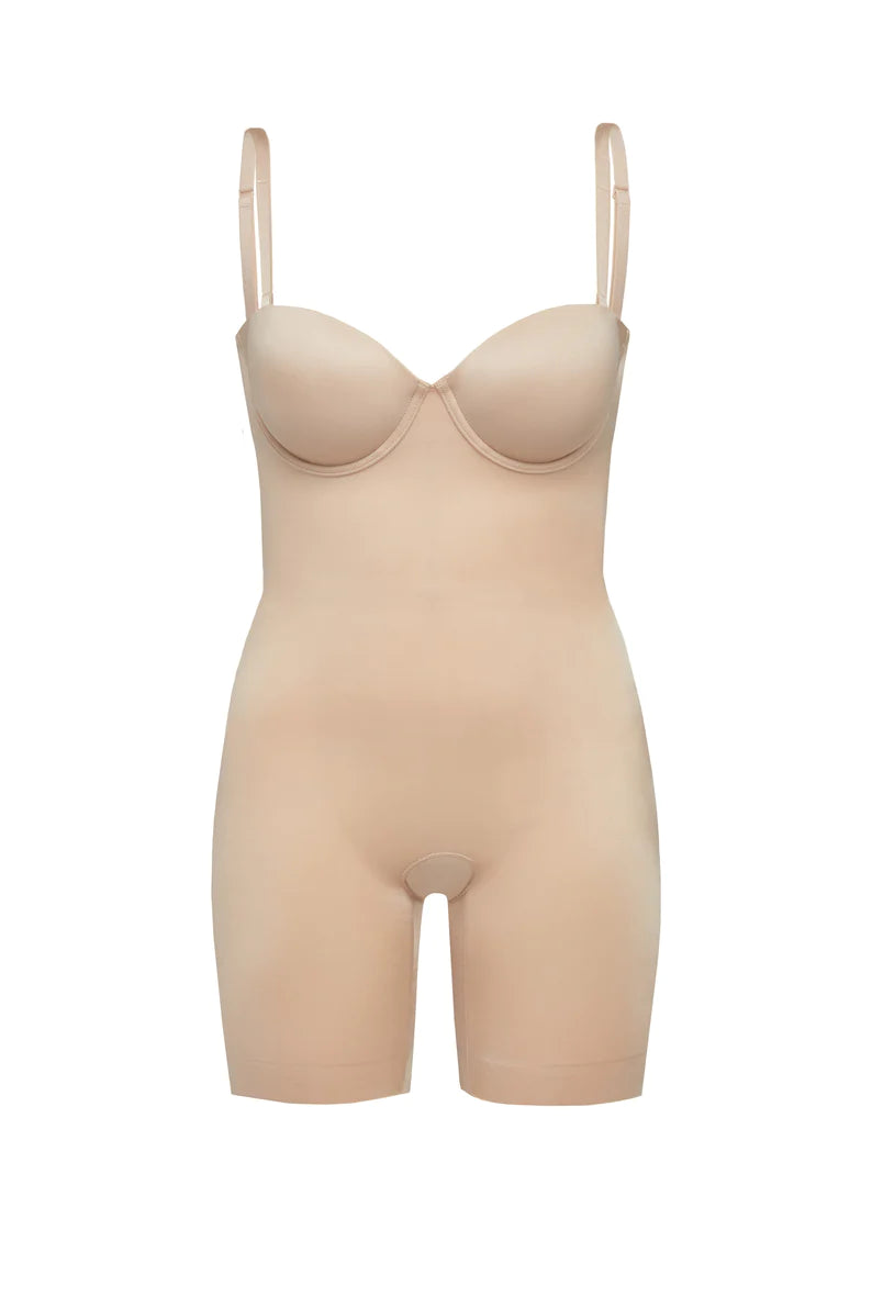 Strapless Cupped Mid-Thigh Bodysuit
