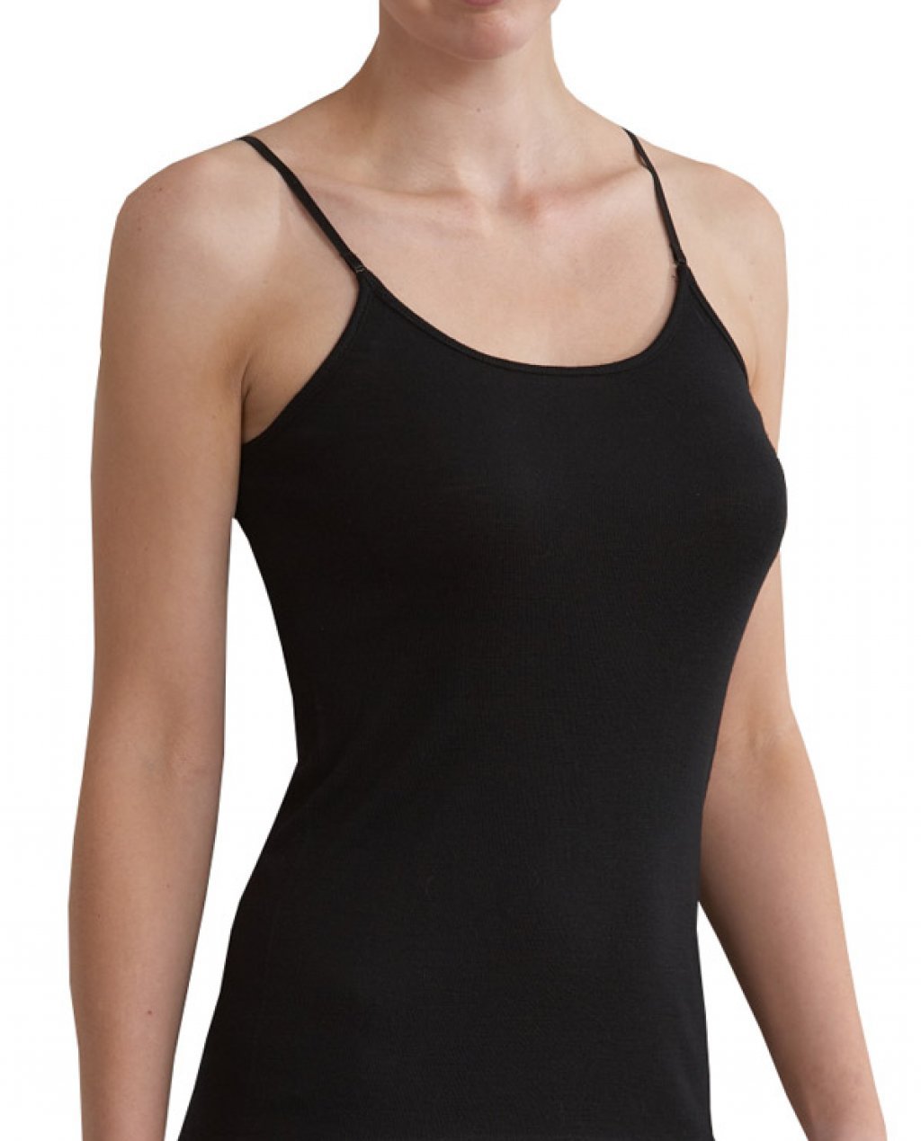 BaseLayers Thermal Underwear - Pure Merino Wool Camisole B4410 - Singlets & Tanks Black / 10 / S  Available at Illusions Lingerie