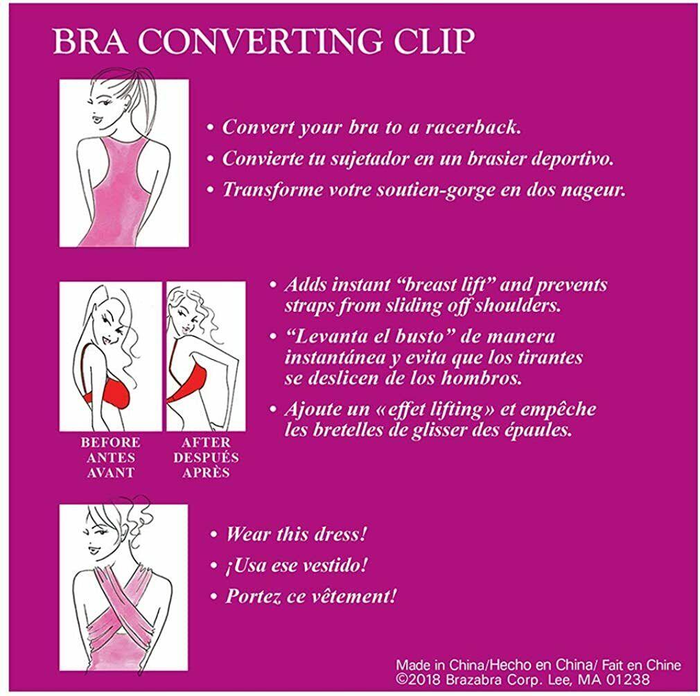 Braza Bra Converter Clip - 3 Pack BRACCLIP - Straps & Converters Black / Nude / Clear / One Size Available at Illusions Lingerie