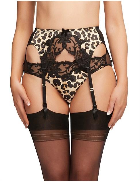 Dita Von Teese Millicent Suspender D46025 - Suspender Animal Black / 10 / S  Available at Illusions Lingerie