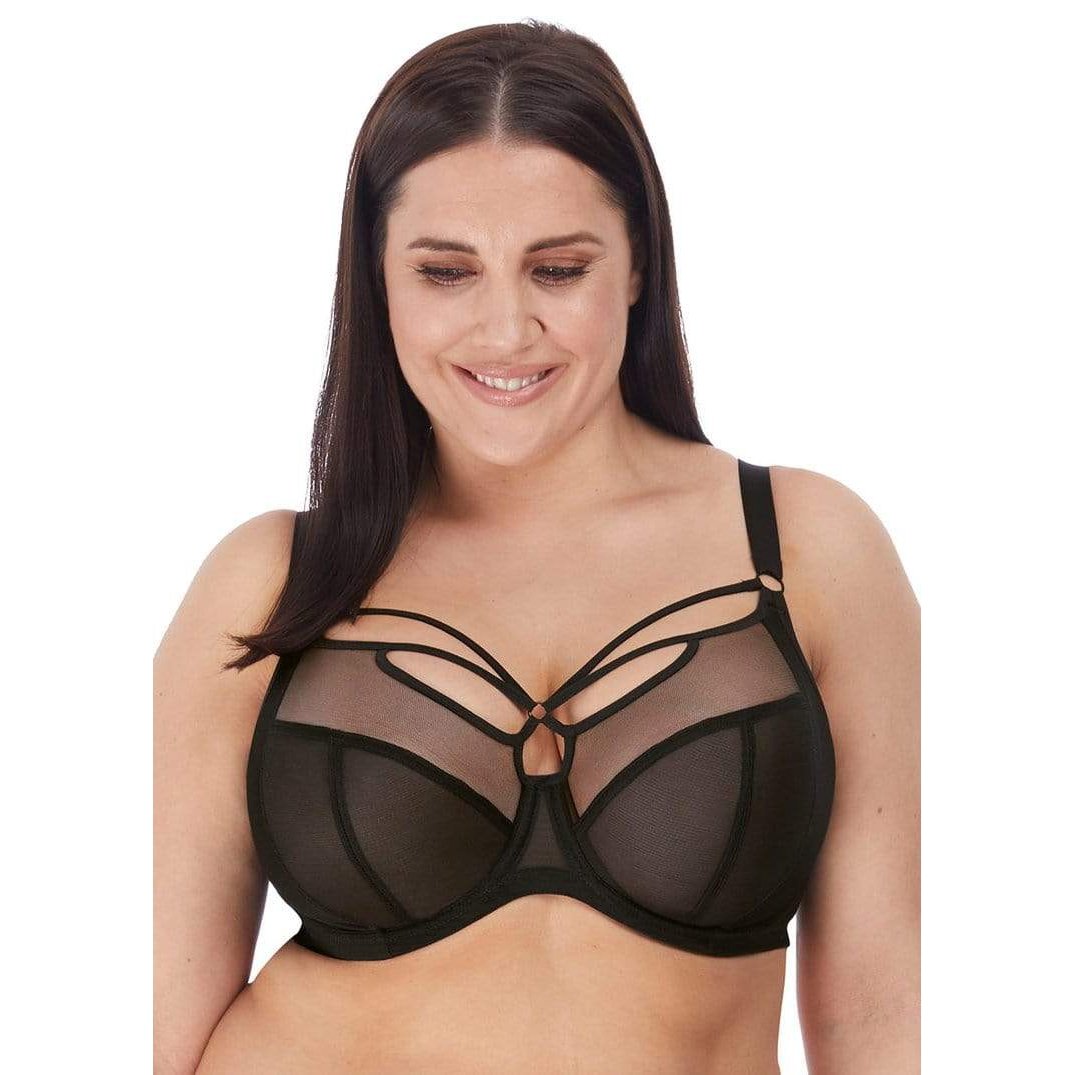 Elomi Sachi EL4350BLK - Underwire Bra Black / 18F  Available at Illusions Lingerie