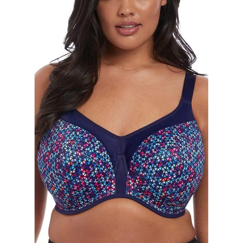 Elomi Sports Bra 18E / Navy Geo Energise from Illusions Lingerie in Melbourne