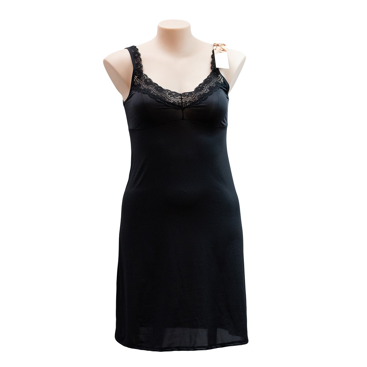Essence Lace Trim Full Slip 936SL - Dresses & Slips Black / 10 / S Available at Illusions Lingerie