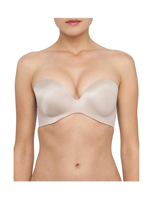 Fine lines Pure Elegance Satin PE011 - Strapless Underwire Clearance Bra Latte / 14A  Available at Illusions Lingerie