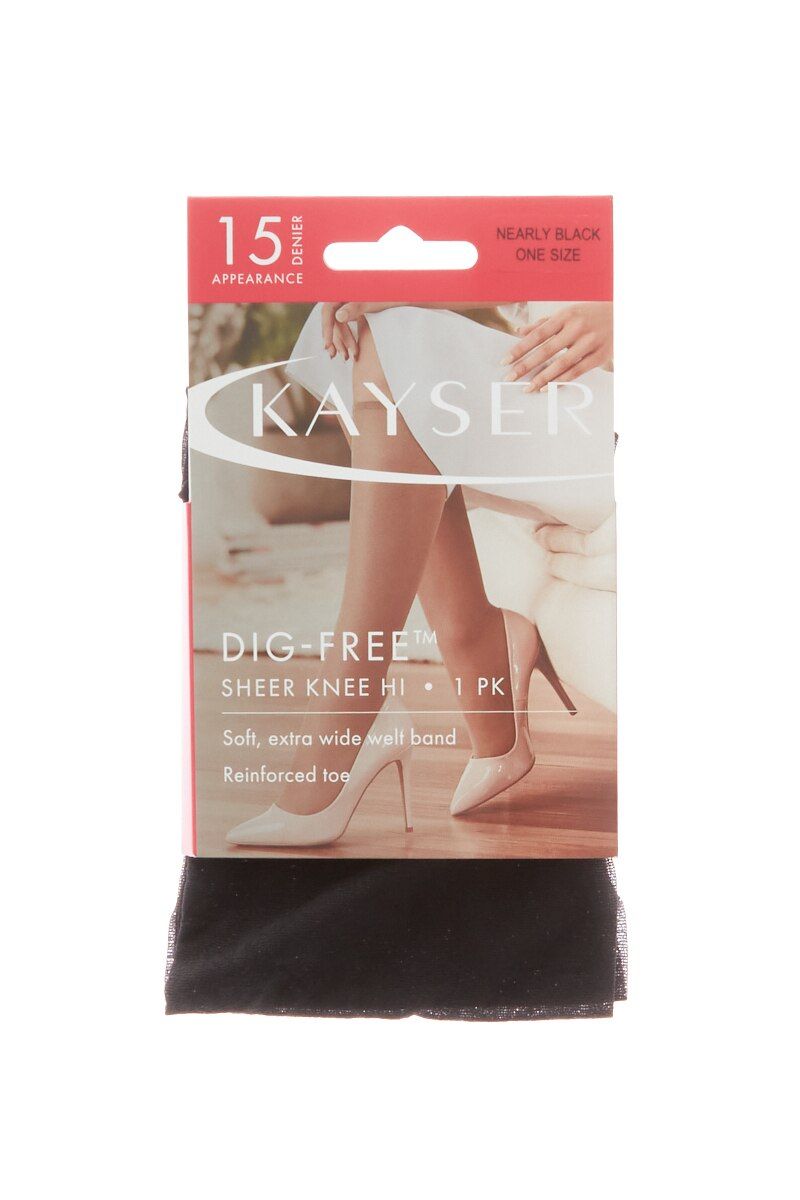Kayser Dig-Free Knee High HY4K1N - Knee Highs Nearly Black / One Size Available at Illusions Lingerie