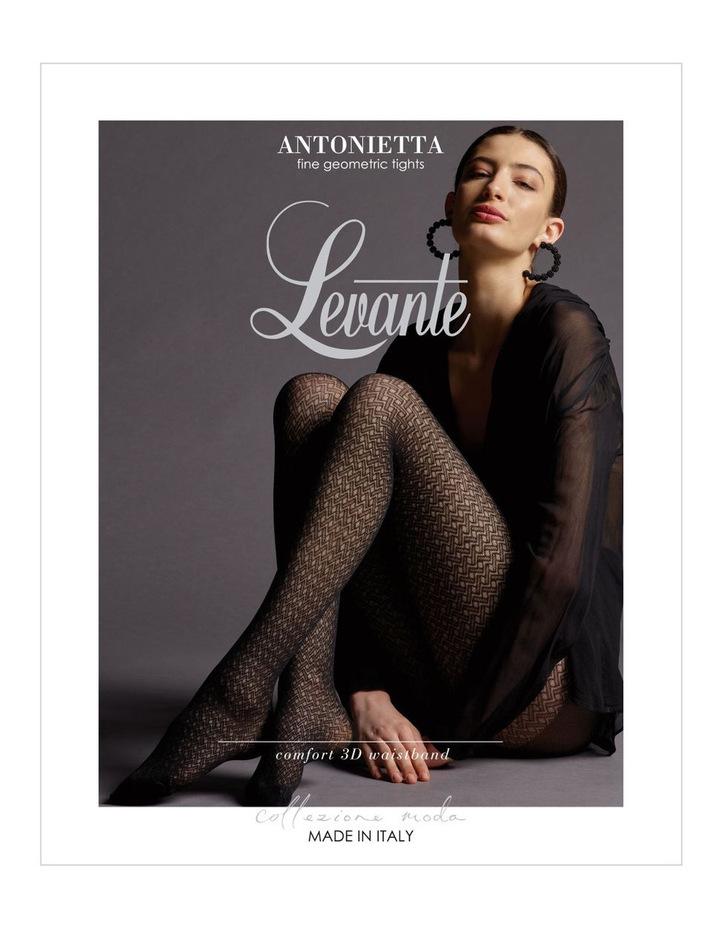 Levante Antonietta Fine Geometric Tight - Style Number - LEVANTORN - Pantyhose Nero / Medium  Available at Illusions Lingerie