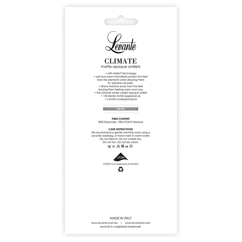 Levante Climate Anklet CLIMAK - Knee Highs Black / One Size Available at Illusions Lingerie