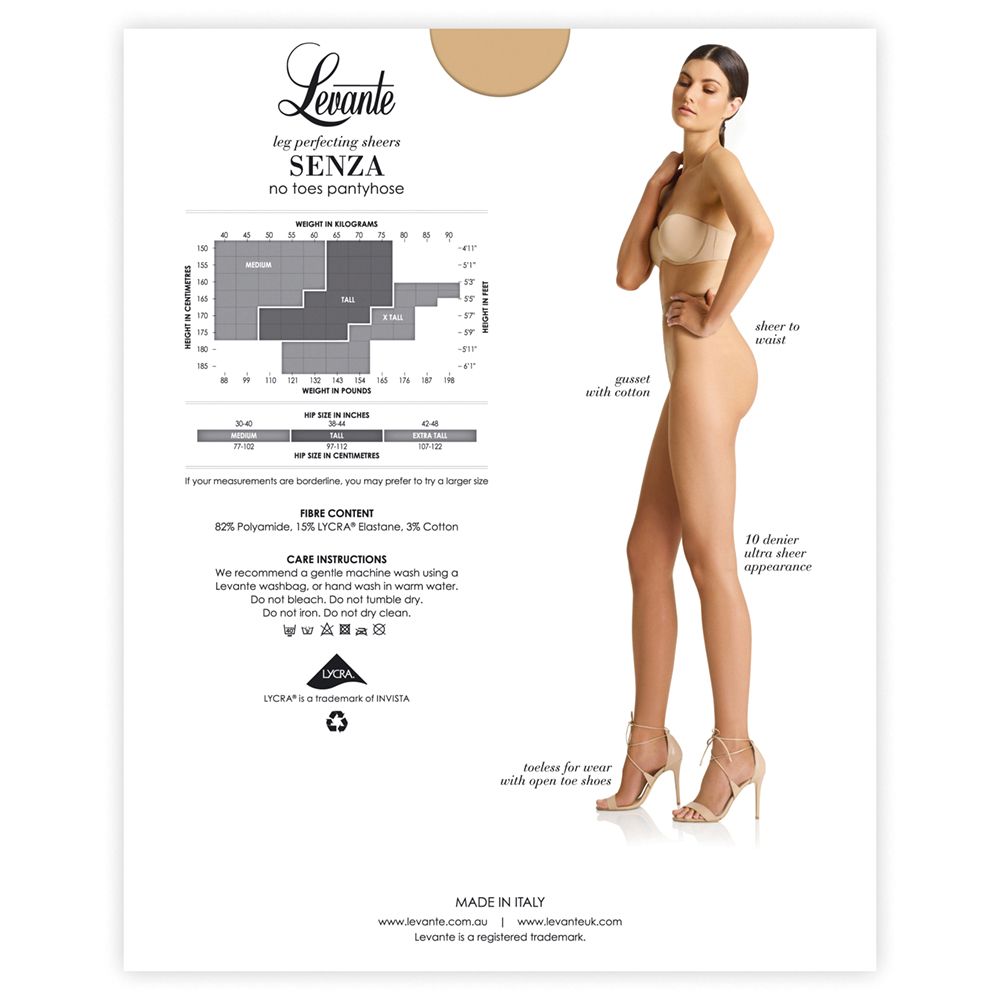 Levante Senza No Toes - Pantyhose  Available at Illusions Lingerie