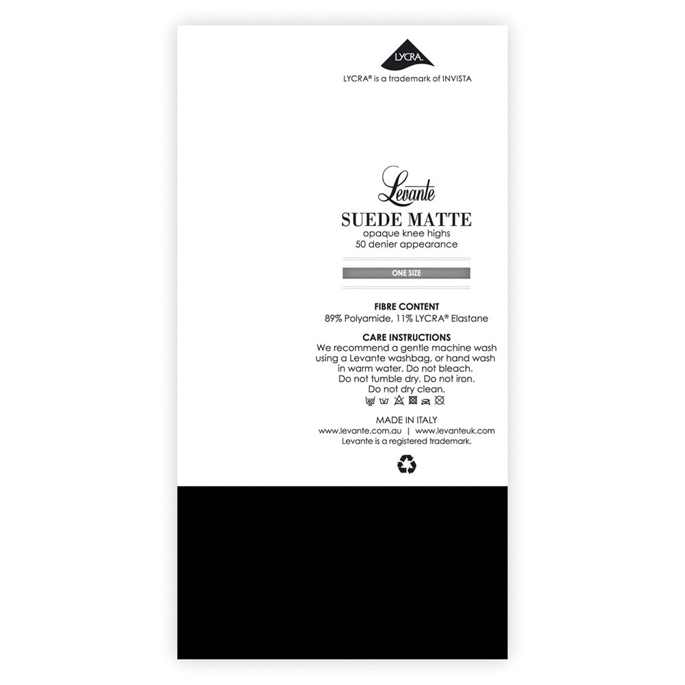 Levante Suede Matte 50 Knee High SUEMKH - Pantyhose Nero / One Size Available at Illusions Lingerie